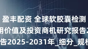 盈丰配资 全球软胶囊检测机市场应用价值及投资商机研究报告2025-2031年_细分_规模_销量